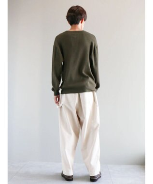 CRAFT STANDARD BOUTIQUE ワイドリブクルーネックニットプルオーバー Khaki