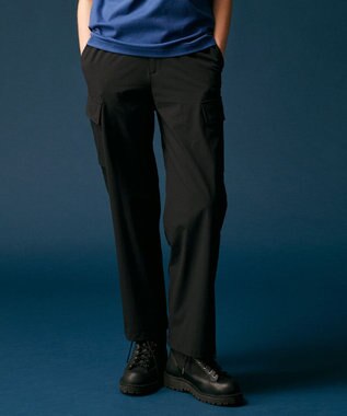 JOSEPH ABBOUD MOUNTAIN 【2wayストレッチ/軽量/ECO撥水】ナイロンリップ2wayストレッチ トレッキングカーゴパンツ ブラック系