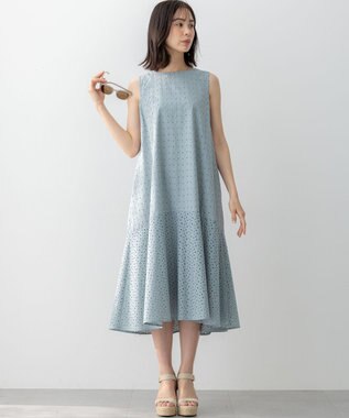 組曲 【WEB限定・新色追加】エンブロイダリーレースノースリーブ ワンピース スモーキーミント系