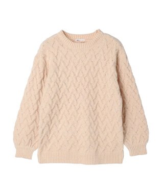 CRAFT STANDARD BOUTIQUE 洗えるモールケーブルニットチュニック Ivory