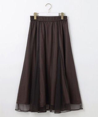 ANY SIS 【洗える】ラッセルチュールマチ スカート ブラウン