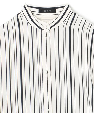 JOSEPH シルクアニメーション　シャツドレス Oyster White/ Black