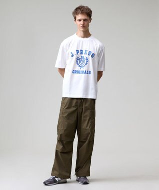 J.PRESS MEN 【J.PRESS ORIGINALS】【UNISEX】Cotton Jersey CRST Logo T-shirt ホワイト系