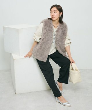 Green Parks ・ＥＬＥＮＣＡＲＥ　ＤＵＥ　シープファーベスト Gray Beige