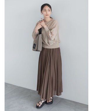 Te chichi 14G前後2WAYクルーカーディガン ベージュ
