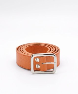 blancle シュリンクレザー 幅3cm 長さ110cm ベルト ORANGE