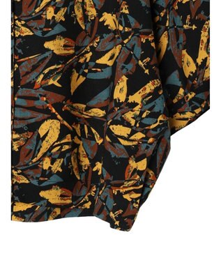 CRAFT STANDARD BOUTIQUE レーヨン柄プリントワイドシャツ Mustard