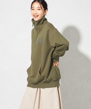 SHARE PARK LADIES 【UNISEX】MVS裏毛ハーフジップスウェット（S・Mサイズ） カーキ