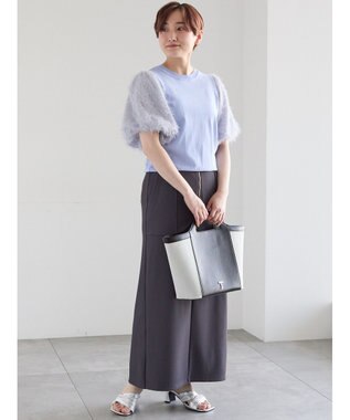 Te chichi シャギーバルーンスリーブニット ブルー