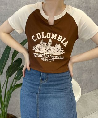 WEGO リブショートCOLOMBIAT ブラウン