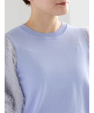 Te chichi シャギーバルーンスリーブニット ブルー