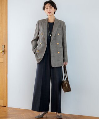 23区 S 【洗える】TWマットクロス オールインワン チャコール系