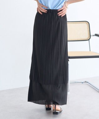 earth music&ecology プリーツレイヤードライクスカート Black