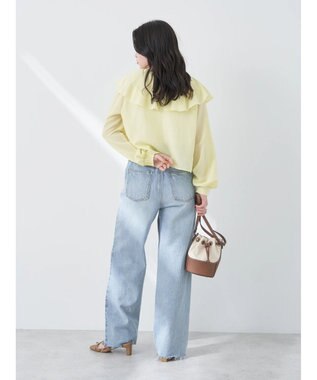 earth music&ecology ラッフルショートブラウス Yellow
