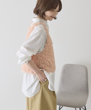 AMERICAN HOLIC 【選べる丈】フェザーVネックベスト Orange