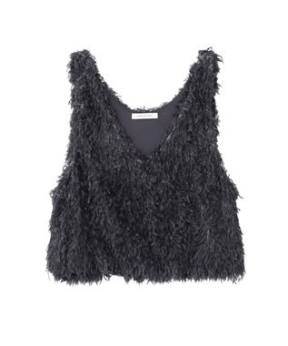 AMERICAN HOLIC 【選べる丈】フェザーVネックベスト Charcoal Gray