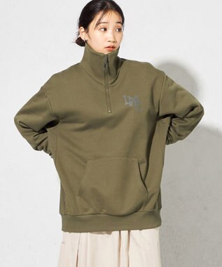 SHARE PARK LADIES 【UNISEX】MVS裏毛ハーフジップスウェット（S・Mサイズ） カーキ