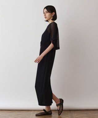 GRACE CONTINENTAL メッシュレイヤードワンピース ブラック