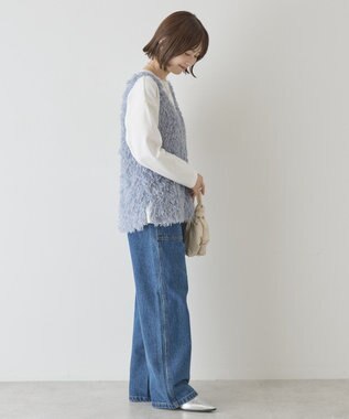 AMERICAN HOLIC 【選べる丈】フェザーVネックベスト Light Blue
