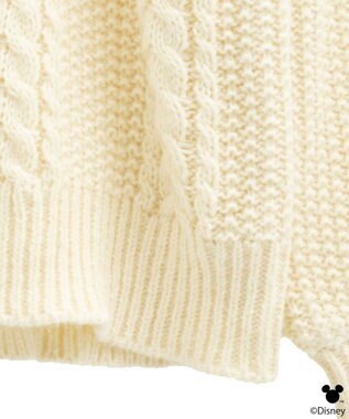 earth music&ecology 【予約】Disney/ポイントミッキーケーブルニット アイボリー