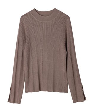 earth music&ecology 袖パールハイネックリブプルオーバー Mocha