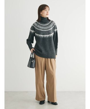 Green Parks 求心柄ニットプルオーバー Charcoal Gray