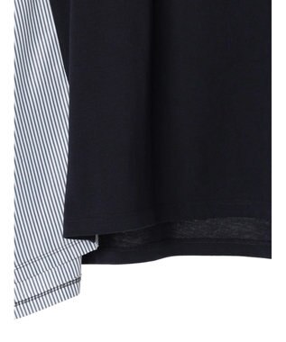 Green Parks 異素材脇切り替えドッキングプルオーバー Navy