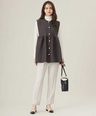 自由区 L 【19号サイズまで展開・カタログ掲載・セットアップ対応】トリアセダブルクロステーパード パンツ ベージュ