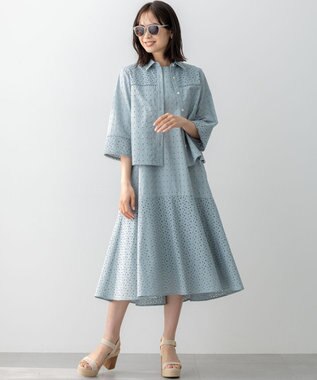 組曲 【WEB限定・新色追加】エンブロイダリーレースノースリーブ ワンピース スモーキーミント系