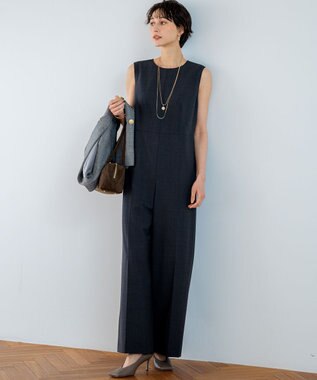 23区 S 【洗える】TWマットクロス オールインワン チャコール系