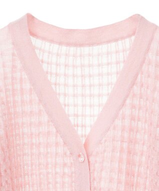 earth music&ecology シアーチェックカーディガン Pink