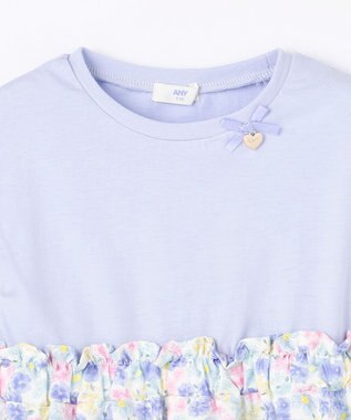 ANY KIDS 【接触冷感】ひんやり ドッキングワンピース サックスブルー×花柄