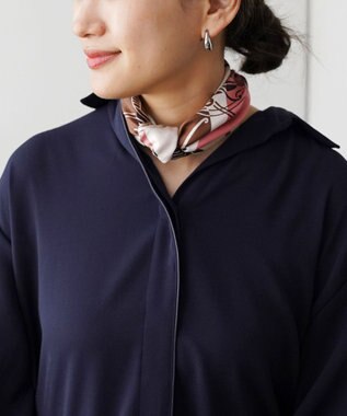 Marca 【Marcaオリジナル】色面シルエット馬車 小判スカーフ シルクツイル ピンク