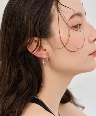 Phoebe 〈金属アレルギー対応/痛くないシリーズ〉スターフープライトフィットイヤリング　シルバー/ニッケルフリー シルバー