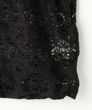 自由区 【WEB限定・1枚で華やぐ・旬スタイル】テクスチャーレーシージップ パーカー ブラック