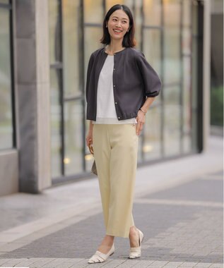 J.PRESS LADIES 【レイヤードスタイルに】コットンスムース ノースリーブ カットソー ホワイト系