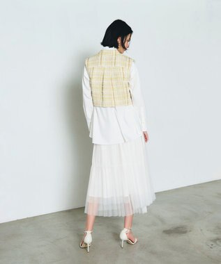 GRACE CONTINENTAL フリンジミニベスト ベージュ