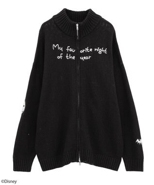 earth music&ecology ナイトメア／ダブルジップニットカーディガン Black