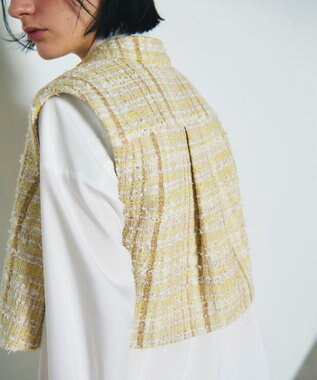 GRACE CONTINENTAL フリンジミニベスト ベージュ