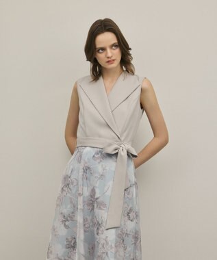 GRACE CONTINENTAL カシュクールフラワープリントワンピース