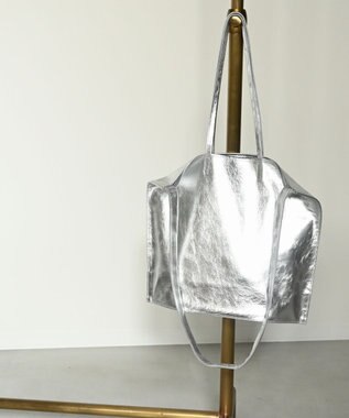blancle メタリックレザー ガゼット2wayトートバッグ SILVER