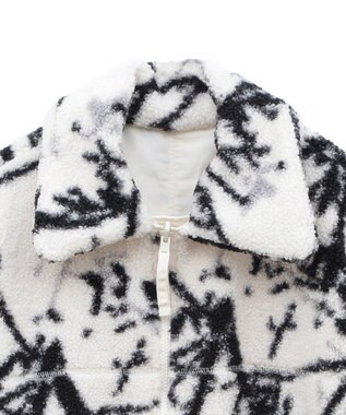 Green Parks リバーシブルプリント柄ボアブルゾン Ecru