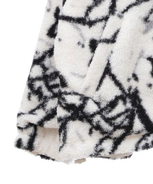 Green Parks リバーシブルプリント柄ボアブルゾン Ecru