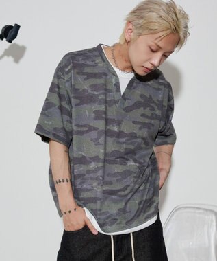 WEGO 【ユニセックス着用ITEM】キーネックフェイクレイヤードT（SS）