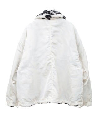 Green Parks リバーシブルプリント柄ボアブルゾン Ecru