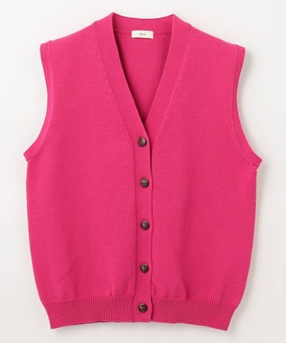 NAVE 【Nave 　洗える】ルピナス コットンニットベスト ローズ系