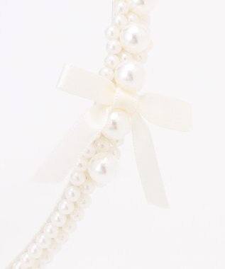 ANY KIDS パールリボンカチューシャ ホワイト