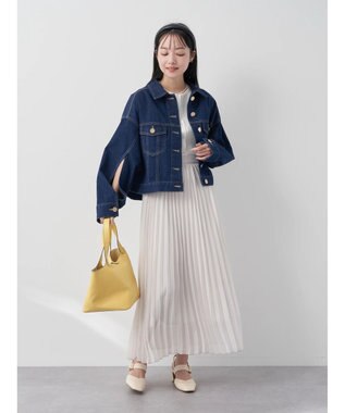 earth music&ecology ドットボタン５分袖リブプルオーバー Off White