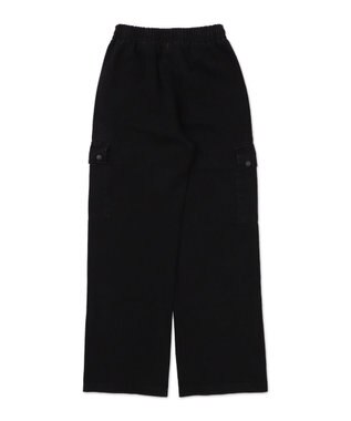 WEGO 【ウエストゴム】ドローコードウオッシュドカーゴデニム ブラック