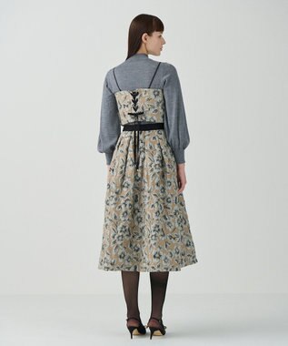 GRACE CONTINENTAL ボタニカルセパレートドレス グレー